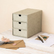Drawer box storage, Slim, BIGSO INGRID CANVAS, 25,5 x 16 x H 20,5 cm