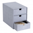 Drawer box storage, Slim, BIGSO INGRID CANVAS, 25,5 x 16 x H 20,5 cm
