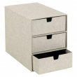 Drawer box storage, Slim, BIGSO INGRID CANVAS, 25,5 x 16 x H 20,5 cm