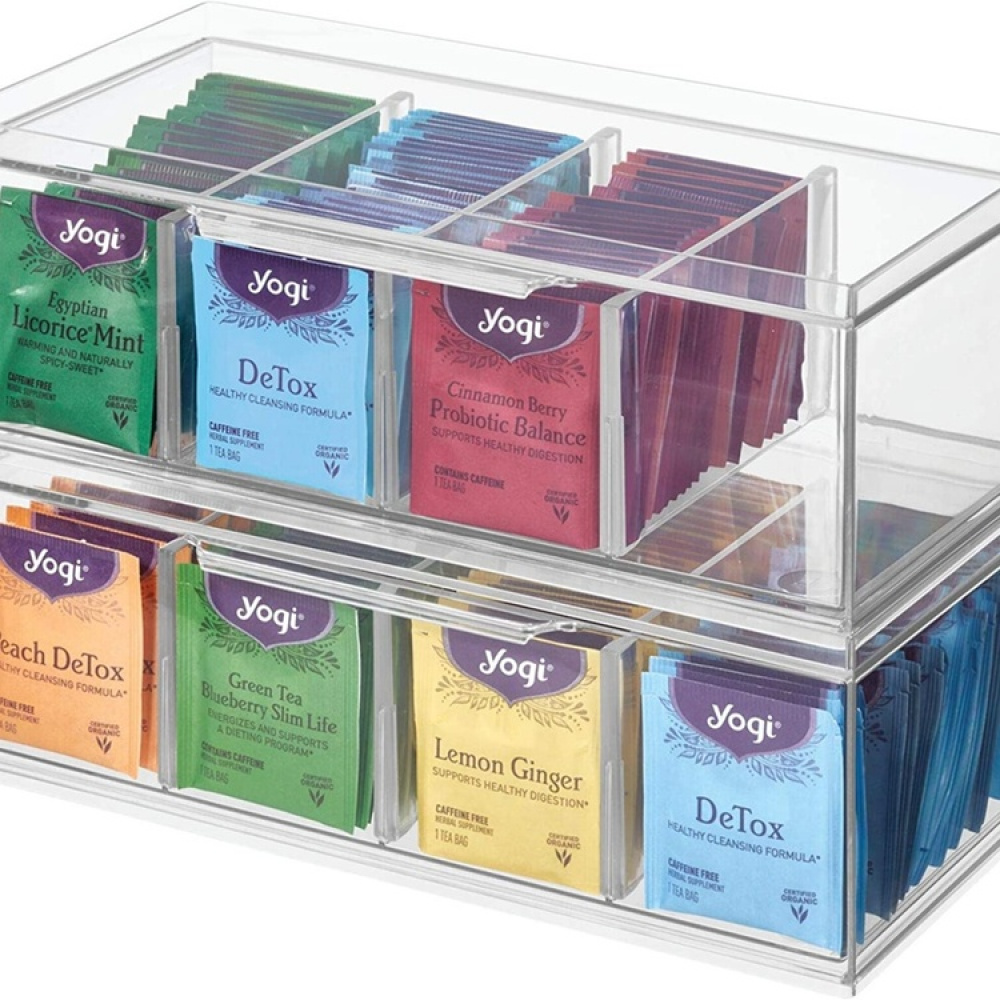 Drawer Box for Tea Bags, CRISP TEA ORGANIZER, 32 x 16 x H11,5cm, Transparent in the group Storage / Kitchen storage / Storage jars at SmartaSaker.se (42269)