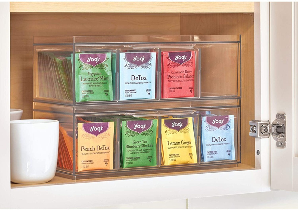 Drawer Box for Tea Bags, CRISP TEA ORGANIZER, 32 x 16 x H11,5cm, Transparent in the group Storage / Kitchen storage / Storage bins and jars at SmartaSaker.se (42269)
