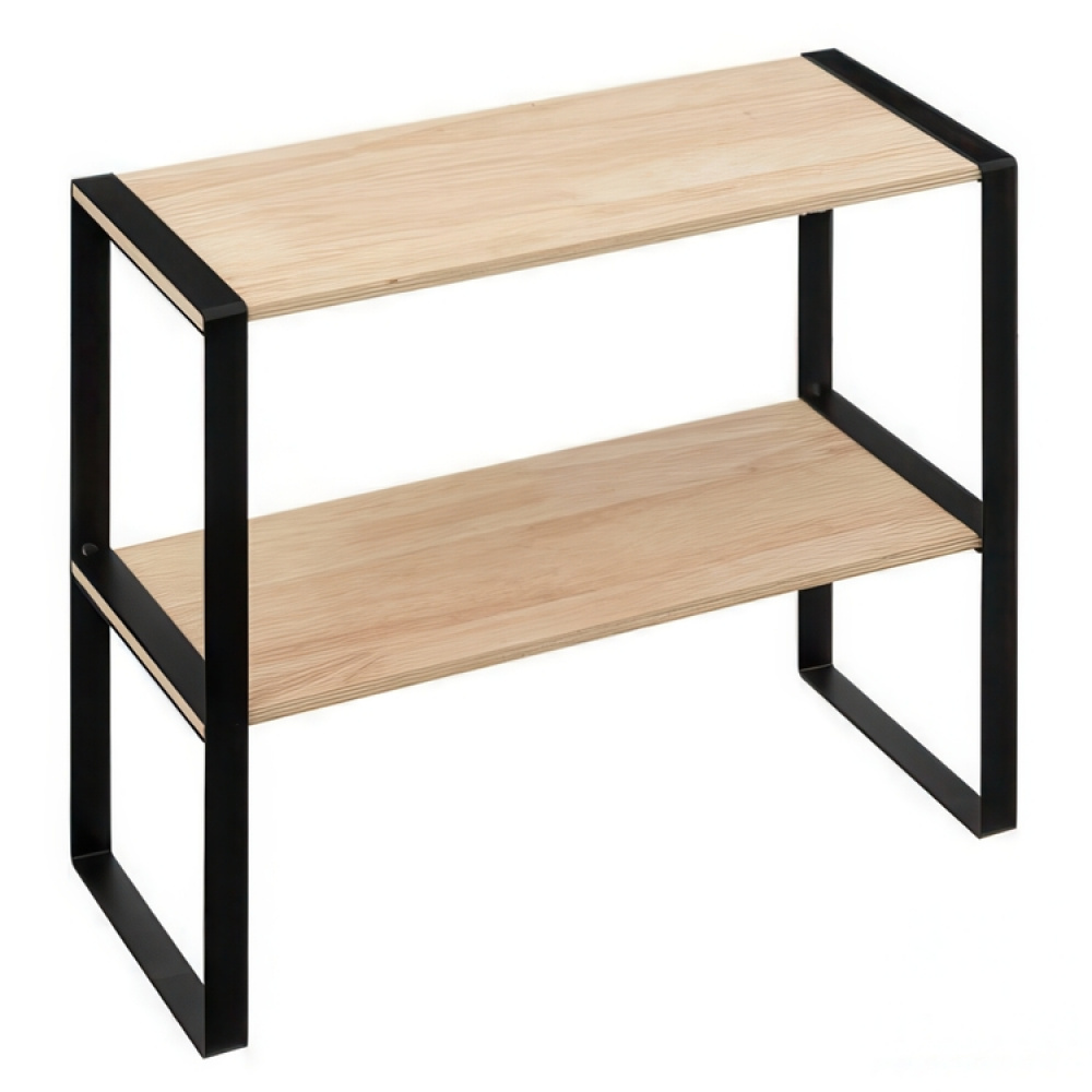 Mini 2-tier shelf, BLACK & WOOD KITCHEN RACK, 40 x 18 x H 35 cm, Natural / Black in the group Storage / Kitchen storage / Kitchen cabinet organizers at SmartaSaker.se (42272)