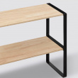Mini 2-tier shelf, BLACK & WOOD KITCHEN RACK, 40 x 18 x H 35 cm, Natural / Black