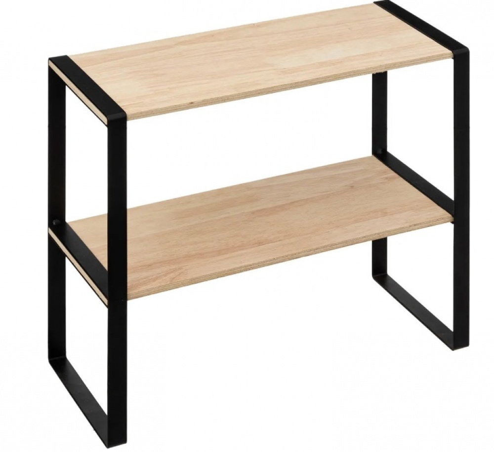 Mini 2-tier shelf, BLACK & WOOD KITCHEN RACK, 40 x 18 x H 35 cm, Natural / Black in the group Storage / Kitchen storage / Kitchen cabinet organizers at SmartaSaker.se (42272)