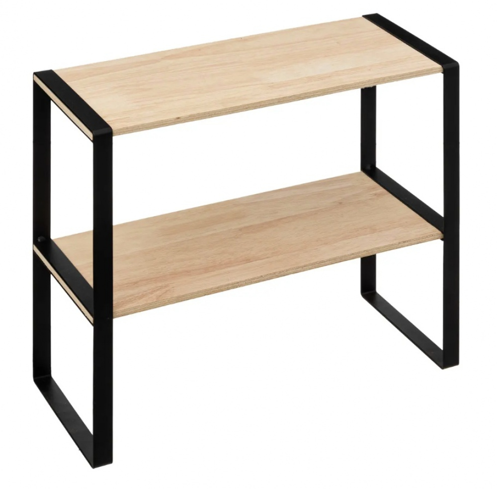 Mini 2-tier shelf, BLACK & WOOD KITCHEN RACK, 40 x 18 x H 35 cm, Natural / Black in the group Storage / Kitchen storage / Kitchen cabinet organizers at SmartaSaker.se (42272)