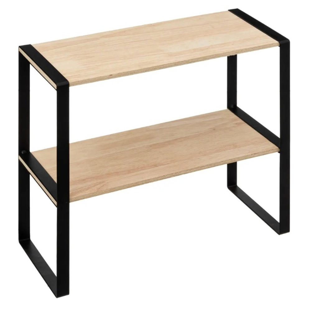 Mini 2-tier shelf, BLACK & WOOD KITCHEN RACK, 40 x 18 x H 35 cm, Natural / Black in the group Storage / Kitchen storage / Kitchen cabinet organizers at SmartaSaker.se (42272)
