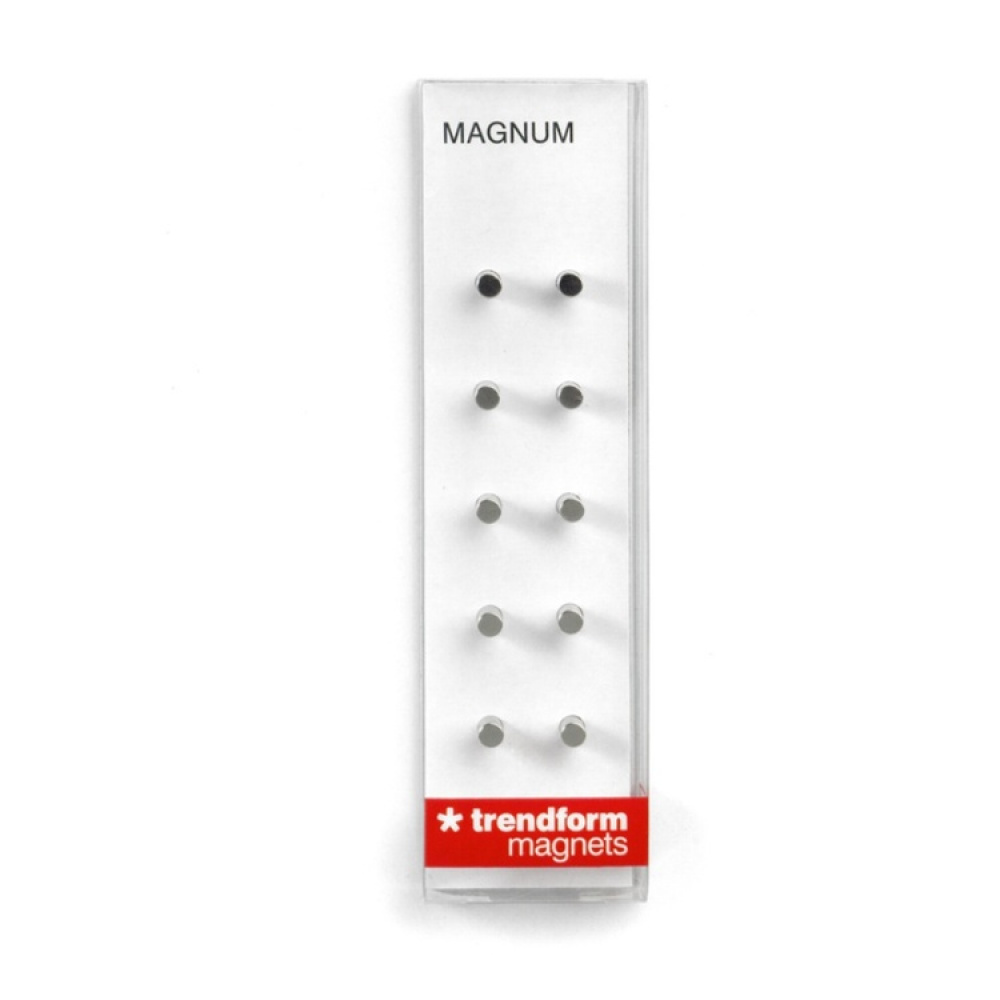 Magnets, small and strong, Set of 10, MAGNUM, Ø 0,4 x H 0,7 cm, Silver in the group Storage / Magnets and adhesives / Strong magnets at SmartaSaker.se (42278)