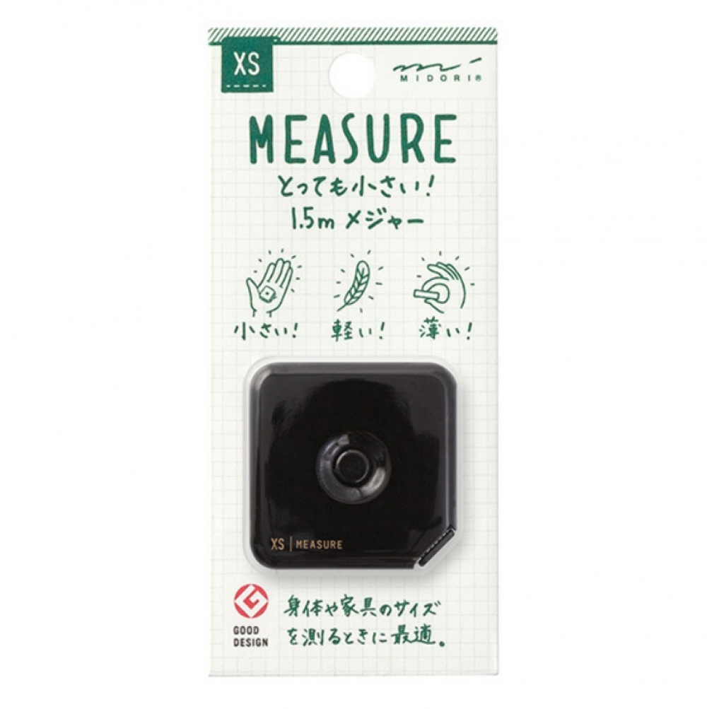 Mini Tape measure, 1,5 m, MIDORI XS, 3,8 × 3,8 cm, Black in the group Storage / Office supplies at SmartaSaker.se (42283)
