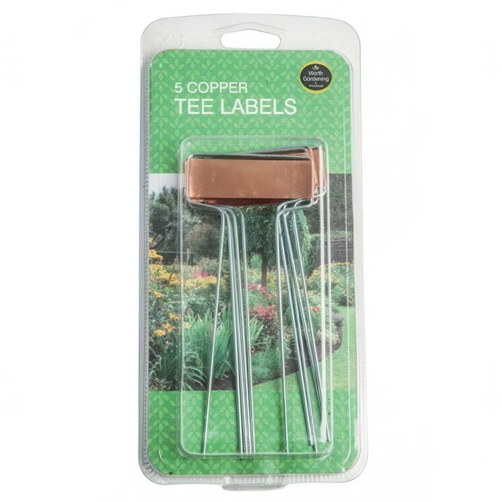 Plant labels, COPPER TEE LABELS, 5 pcs, Copper in the group Storage / Magnets and adhesives / Signs and labels at SmartaSaker.se (42298)