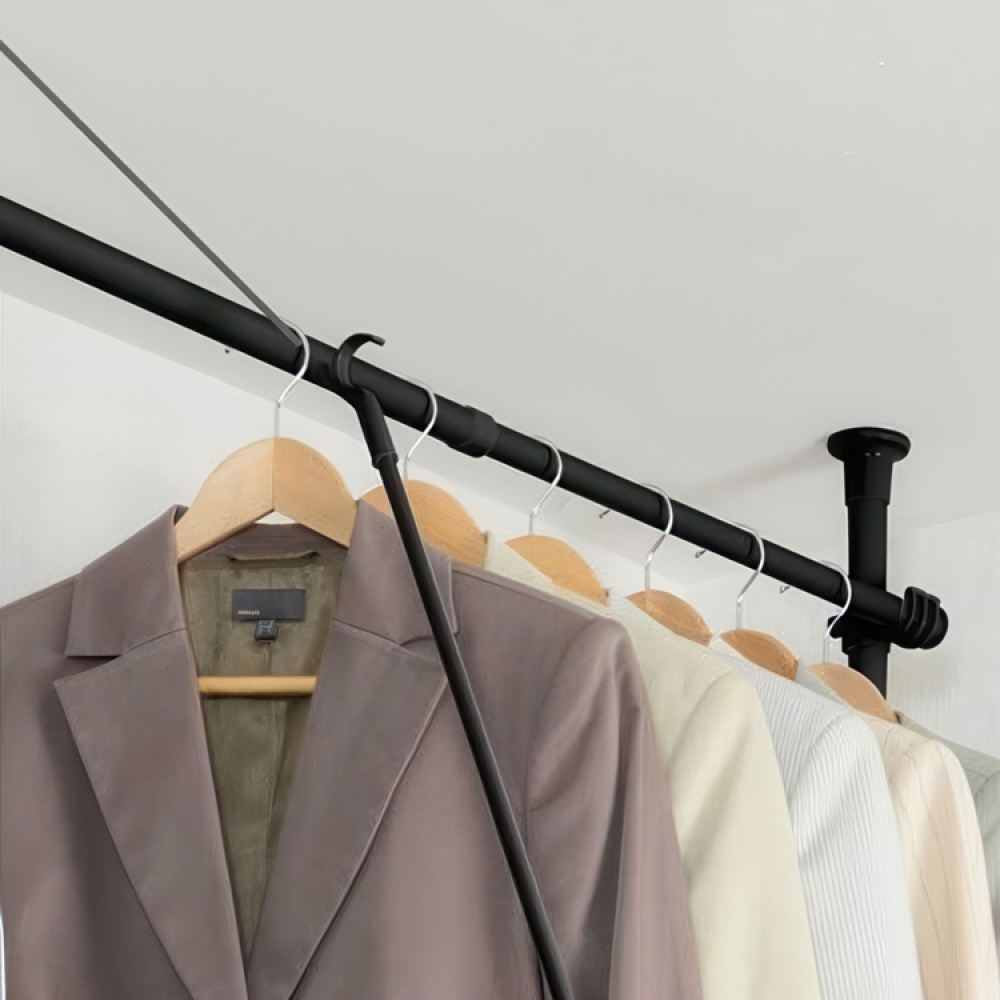 Bar with hook for wardrobe in metal, REACH BAR, 76 cm in the group Storage / Wardrobe storage / Hangers and hooks at SmartaSaker.se (42314)