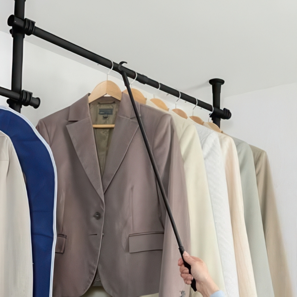 Bar with hook for wardrobe in metal, REACH BAR, 76 cm in the group Storage / Wardrobe storage / Hangers and hooks at SmartaSaker.se (42314)