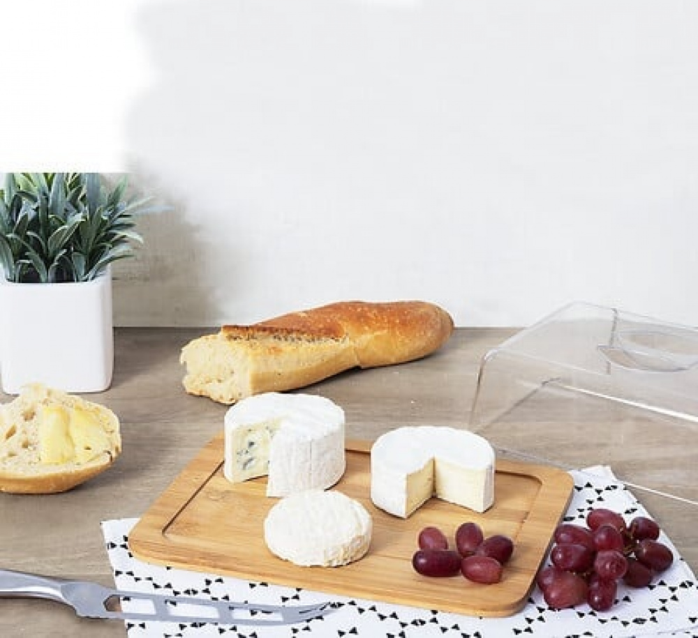 Bamboo Cheese Board, BOÎTE Á FROMAGE, 26 x 20 x H7,5 cm, Clear / Nature in the group Storage / Kitchen storage / Fridge storage at SmartaSaker.se (42318)