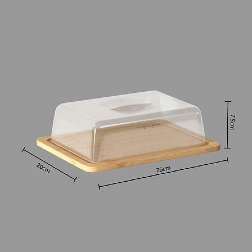 Bamboo Cheese Board, BOÎTE Á FROMAGE, 26 x 20 x H7,5 cm, Clear / Nature in the group Storage / Kitchen storage / Fridge storage at SmartaSaker.se (42318)