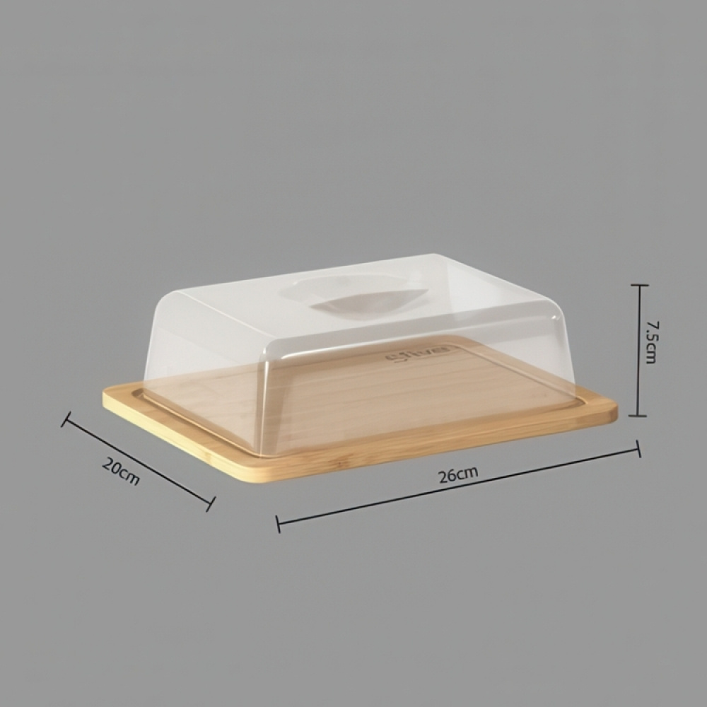 Bamboo Cheese Board, BOÎTE Á FROMAGE, 26 x 20 x H7,5 cm, Clear / Nature in the group Storage / Kitchen storage / Fridge storage at SmartaSaker.se (42318)