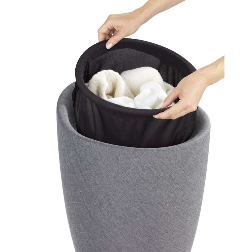 Stool with storage, CANDY, Ø 36 x H 50,5 cm, Grey in the group Storage / Laundry and care / Laundry baskets at SmartaSaker.se (42331)
