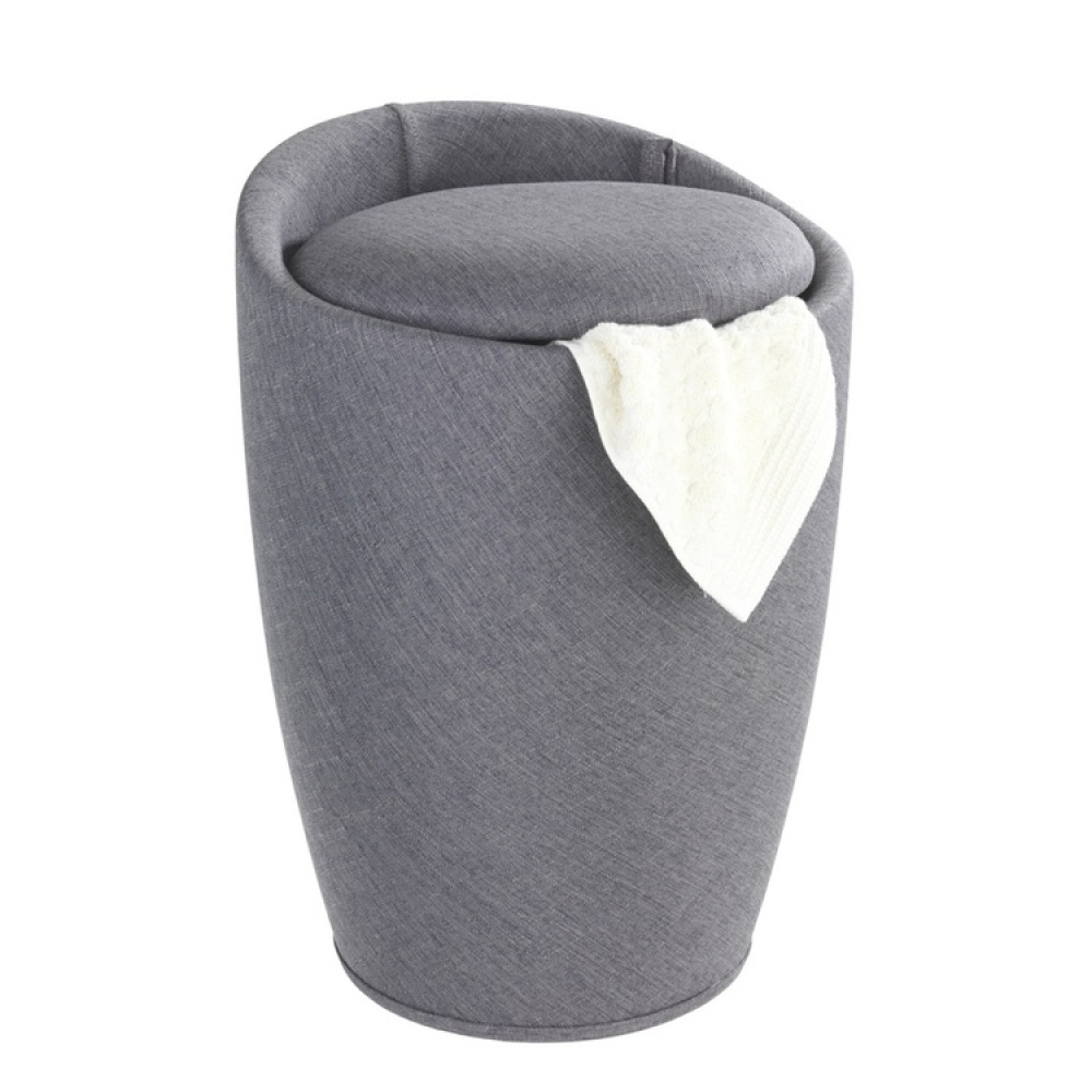 Stool with storage, CANDY, Ø 36 x H 50,5 cm, Grey in the group Storage / Laundry and care / Laundry baskets at SmartaSaker.se (42331)