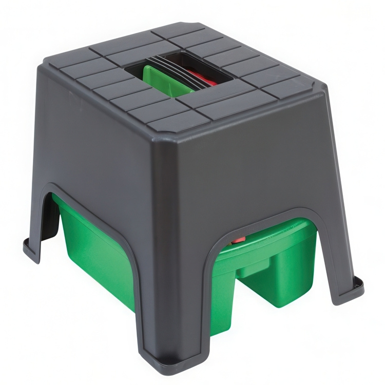 Storage stool, SIT, STEP & STORE, 40 x 33 x H 31 cm, Black / Green in the group Storage / Hallway storage at SmartaSaker.se (42333)