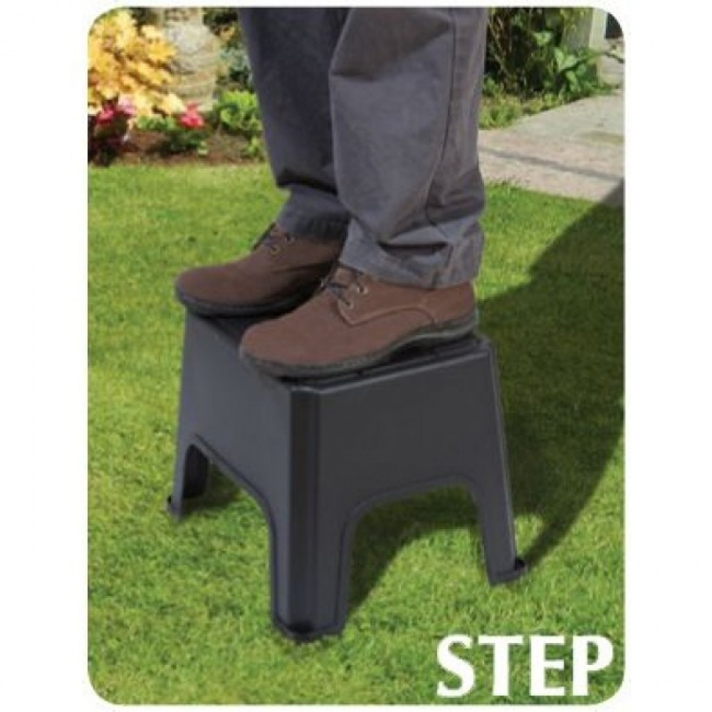 Storage stool, SIT, STEP & STORE, 40 x 33 x H 31 cm, Black / Green in the group Storage / Hallway storage at SmartaSaker.se (42333)