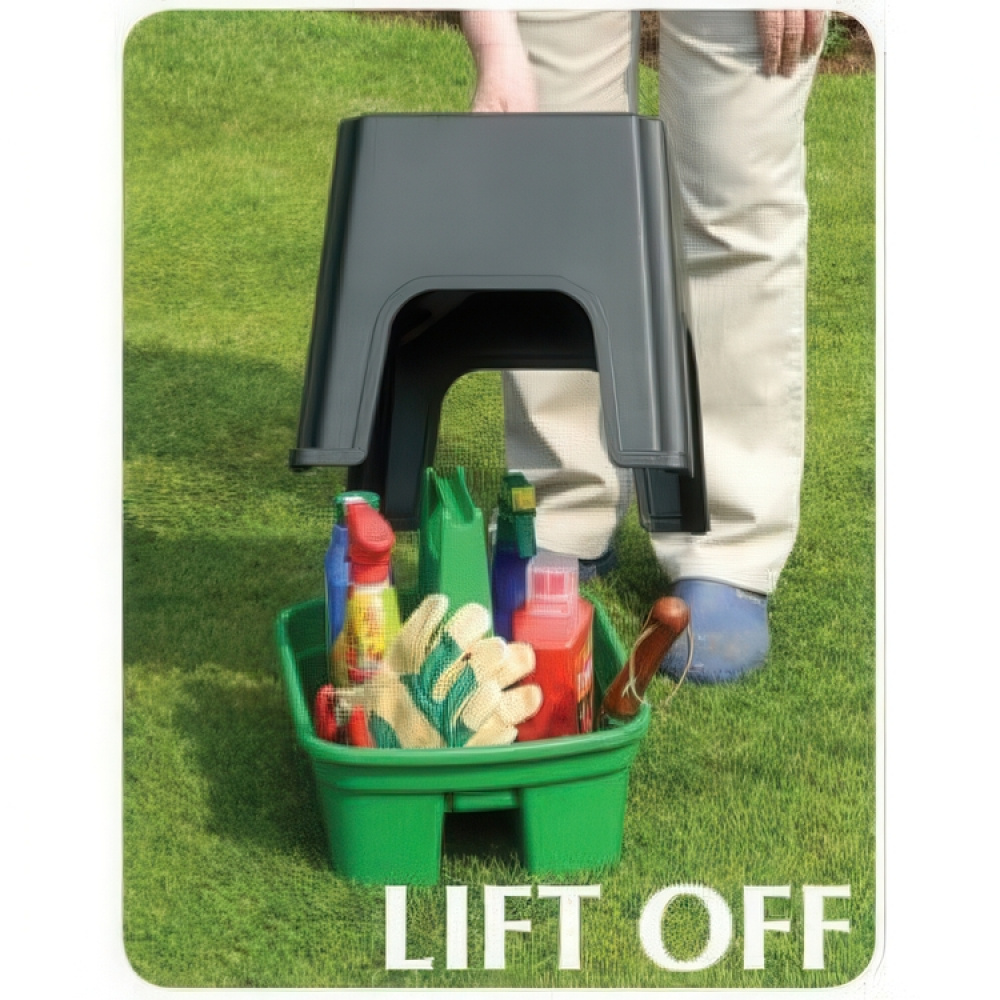 Storage stool, SIT, STEP & STORE, 40 x 33 x H 31 cm, Black / Green in the group Storage / Hallway storage at SmartaSaker.se (42333)