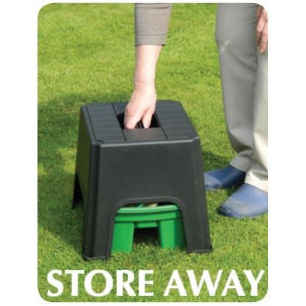 Storage stool, SIT, STEP & STORE, 40 x 33 x H 31 cm, Black / Green in the group Storage / Hallway storage at SmartaSaker.se (42333)