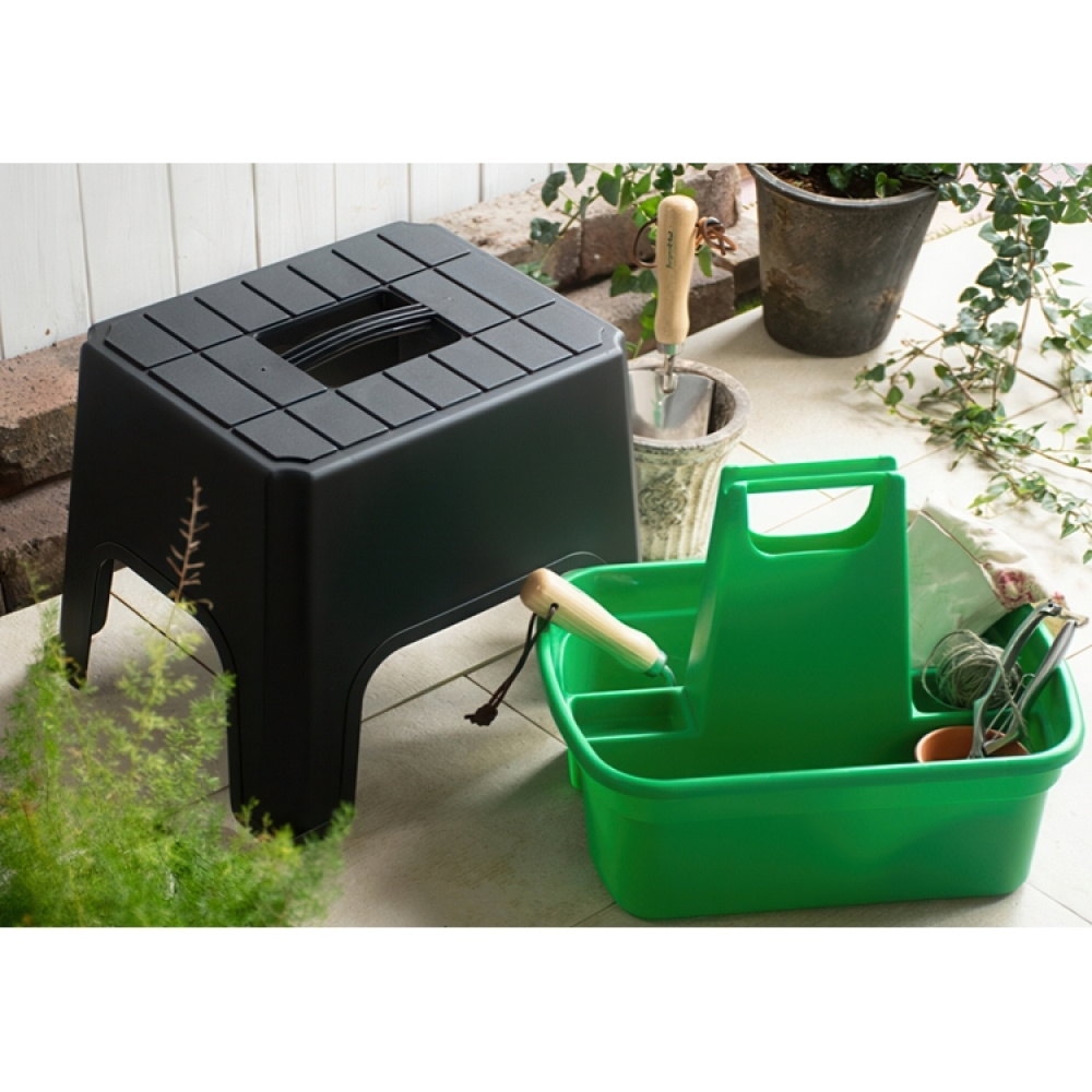 Storage stool, SIT, STEP & STORE, 40 x 33 x H 31 cm, Black / Green in the group Storage / Hallway storage at SmartaSaker.se (42333)