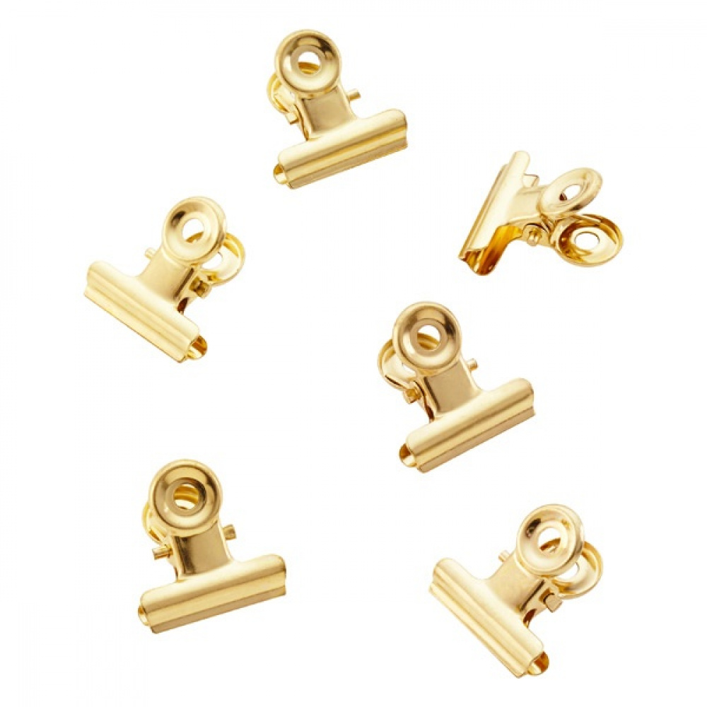 Paper Clips, Set of 10, SMALL SPRING CLIPS, 30 mm, Gold in the group Storage / Office supplies at SmartaSaker.se (42338)