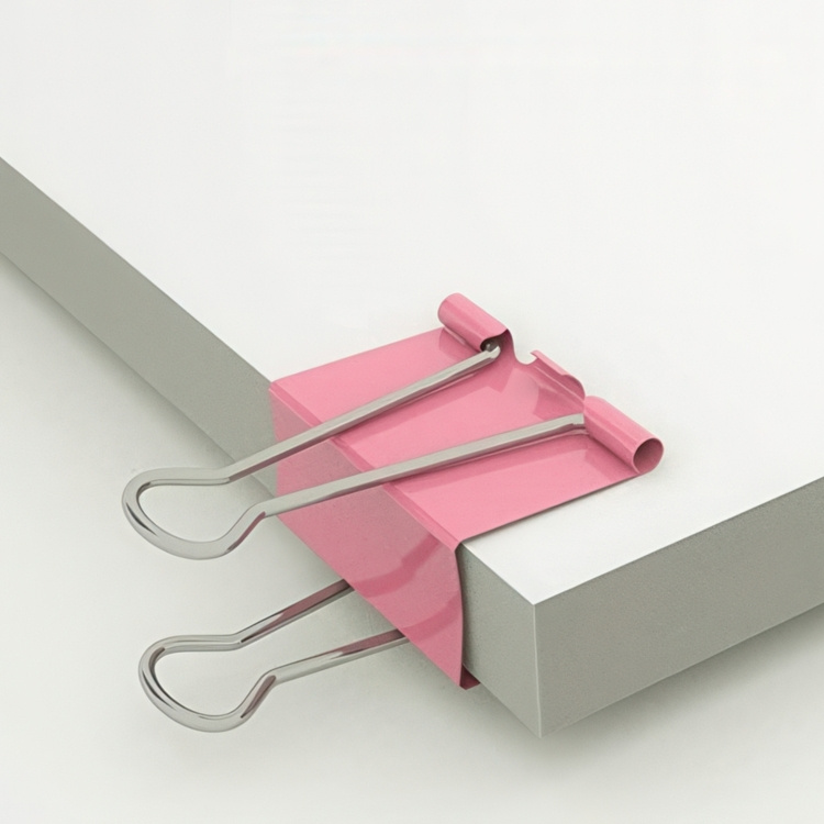 Paper clips, Set of 12, FOLDBACK CLIPS L,41 mm, Pink in the group Storage / Office supplies at SmartaSaker.se (42343)