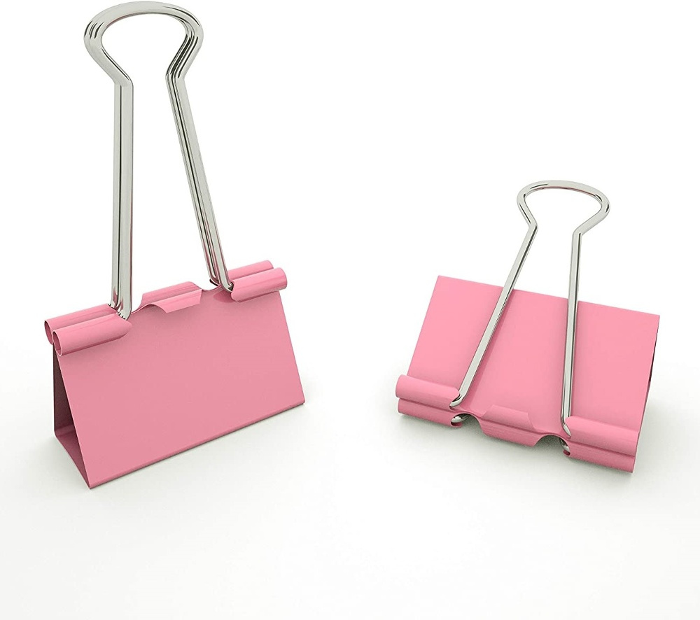 Paper clips, Set of 12, FOLDBACK CLIPS L,41 mm, Pink in the group Storage / Office supplies at SmartaSaker.se (42343)