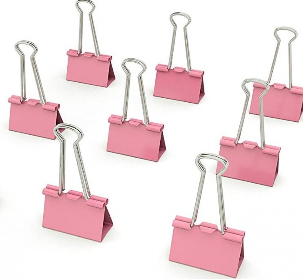 Paper clips, Set of 12, FOLDBACK CLIPS L,41 mm, Pink in the group Storage / Office supplies at SmartaSaker.se (42343)