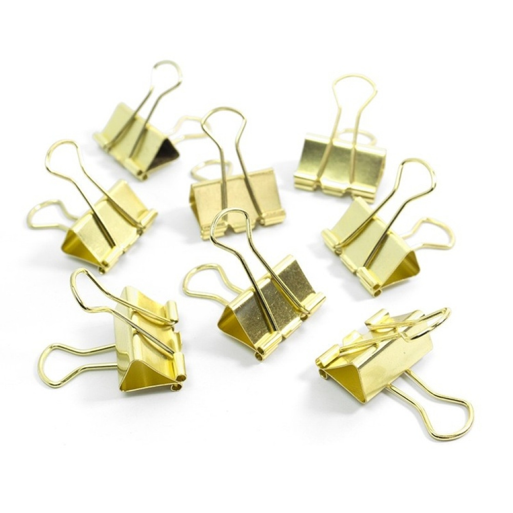 Clips, Set of 8, FOLD BACK SMALL, 25 mm, Gold in the group Storage / Office supplies at SmartaSaker.se (42362)