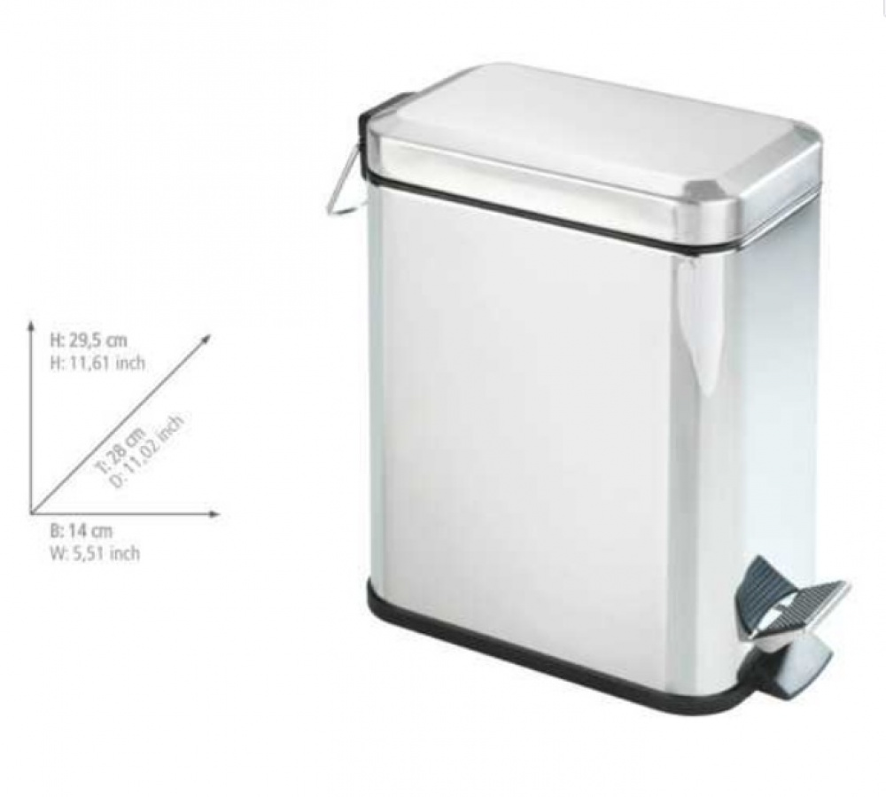 Pedal trash bucket, TRETEIMER, 5 L, Matt stainless steel in the group Storage / Cleaning and waste sorting / Waste sorting at SmartaSaker.se (42365)