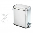 Pedal trash bucket, TRETEIMER, 5 L, Matt stainless steel