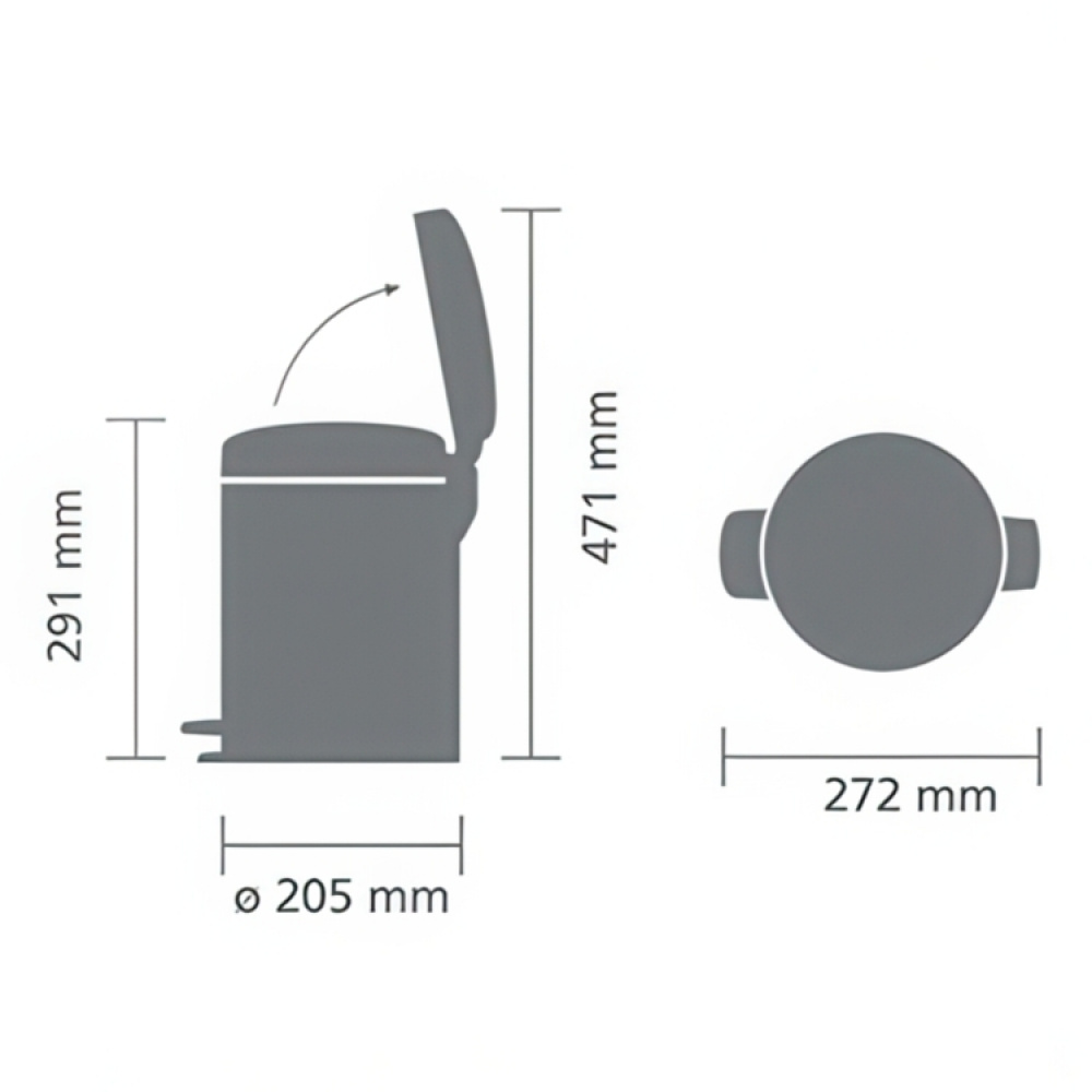 Trash Can / Pedal Bin, 5 L, BRABANTIA NEWICON, Ø 20,5 x H 29,1 cm in the group Storage / Cleaning and waste sorting / Waste sorting at SmartaSaker.se (42370)