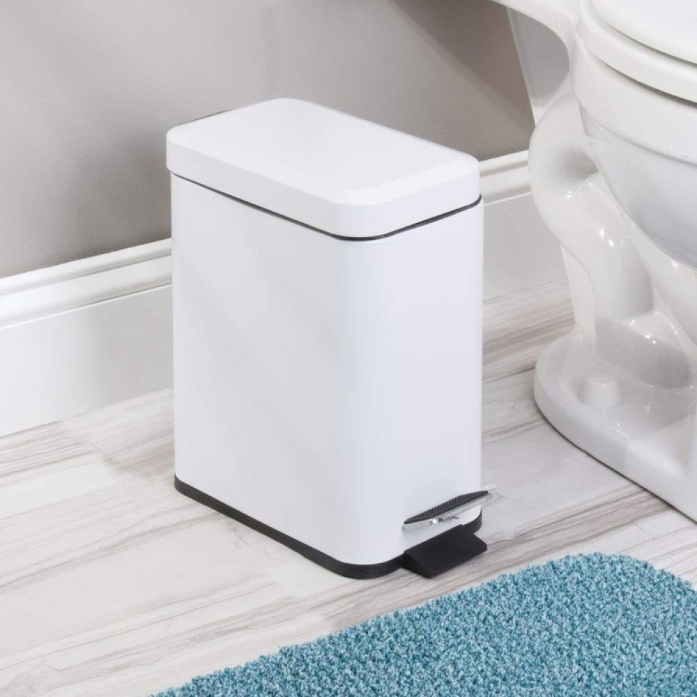 Trash Can / Pedal Bucket, SLIM PEDAL BIN, 16 x 25 cm x H 30 cm, White in the group Storage / Cleaning and waste sorting / Waste sorting at SmartaSaker.se (42372)