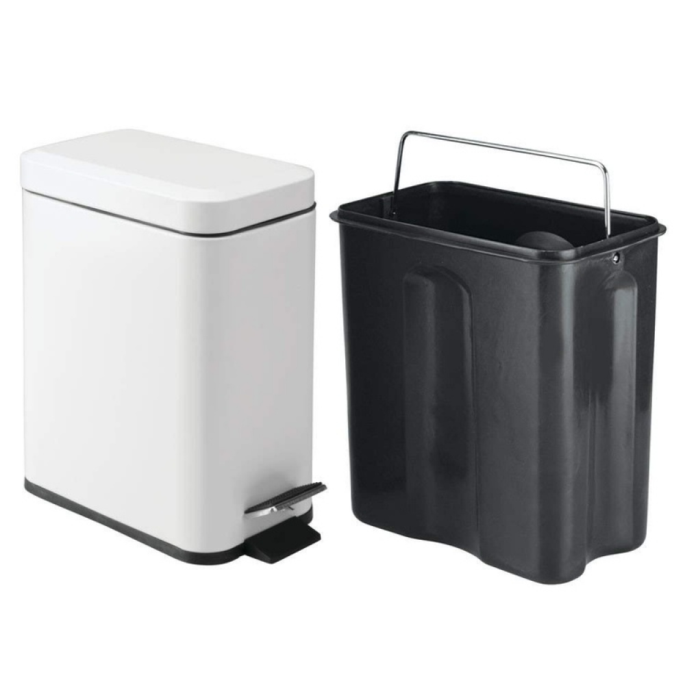 Trash Can / Pedal Bucket, SLIM PEDAL BIN, 16 x 25 cm x H 30 cm, White in the group Storage / Cleaning and waste sorting / Waste sorting at SmartaSaker.se (42372)