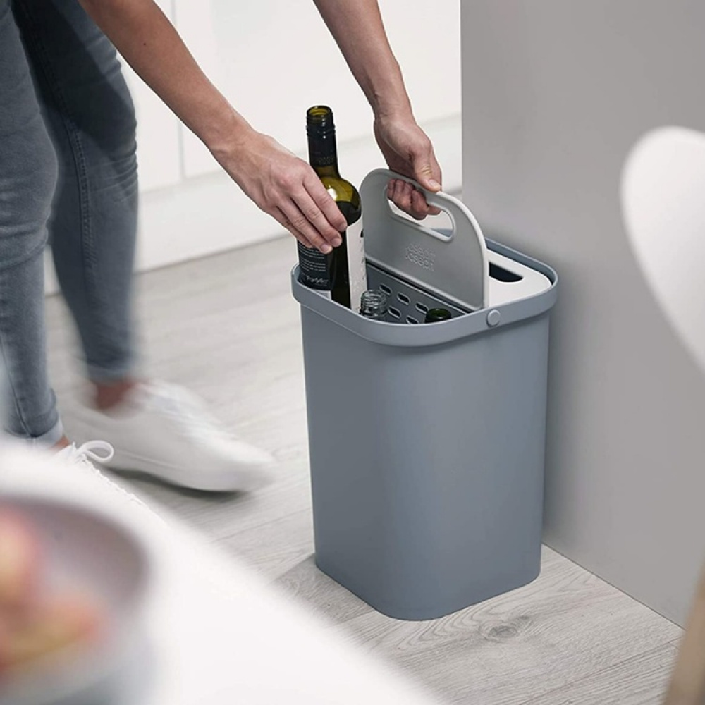 Recycling Caddy, Divided in 2, GO-RECYCLING SMALL, 14 L, Joseph Joseph, Grey in the group Storage / Cleaning and waste sorting / Waste sorting at SmartaSaker.se (42373)
