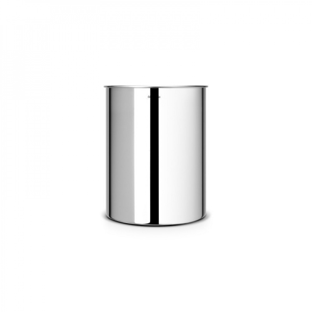 Trash can in metal, 7 L, BRILLIANT STEEL, Ø 21 x H 23,7 cm, Brabantia, Silver in the group Storage / Cleaning and waste sorting / Waste sorting at SmartaSaker.se (42374)