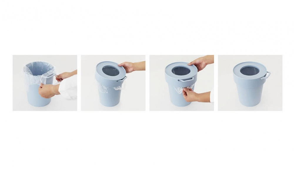 Trash can with lid and hook, TAPTRASH SMALL, 5L, Blue-grey in the group Storage / Bathroom storage / Waste bins at SmartaSaker.se (42380)
