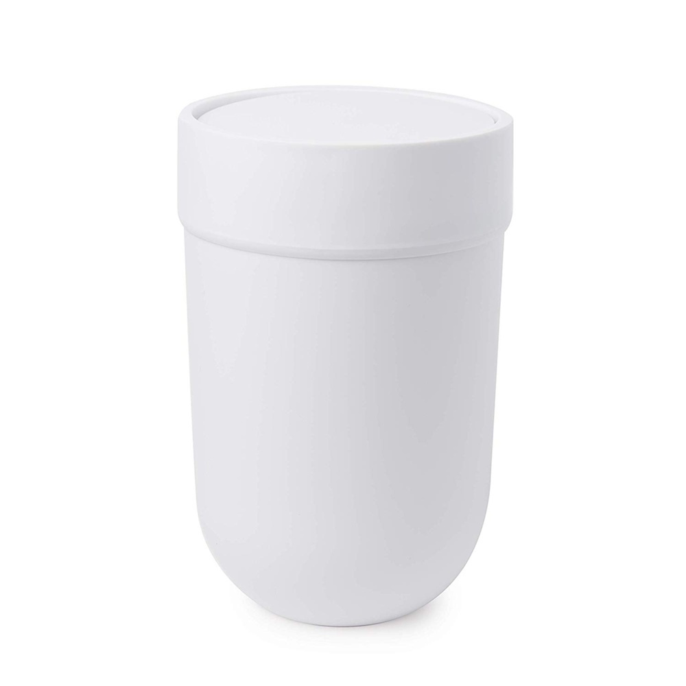 Trash can with lid, TOUCH WASTE CAN, Ø 19 x H 30 cm, Umbra, White in the group Storage / Bathroom storage / Waste bins at SmartaSaker.se (42382)