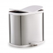 Bin, Two Compartments, SPLIT STEEL RECYCLER, 6 Litres, Joseph Joseph, Silver / White