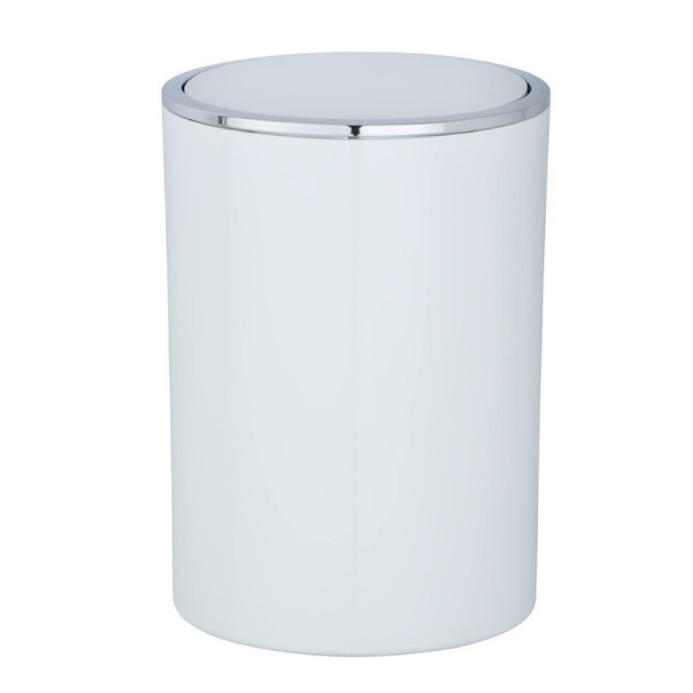 Trash can with tilt lid, 5 L, INCA, Ø18,5 x H 25,5 cm, White / Silver in the group Storage / Bathroom storage / Waste bins at SmartaSaker.se (42384)