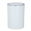 Trash can with tilt lid, 5 L, INCA, Ø18,5 x H 25,5 cm, White / Silver Trash can with tilt lid, 5 L, INCA, Ø18,5 x H 25,5 cm, White / Silver