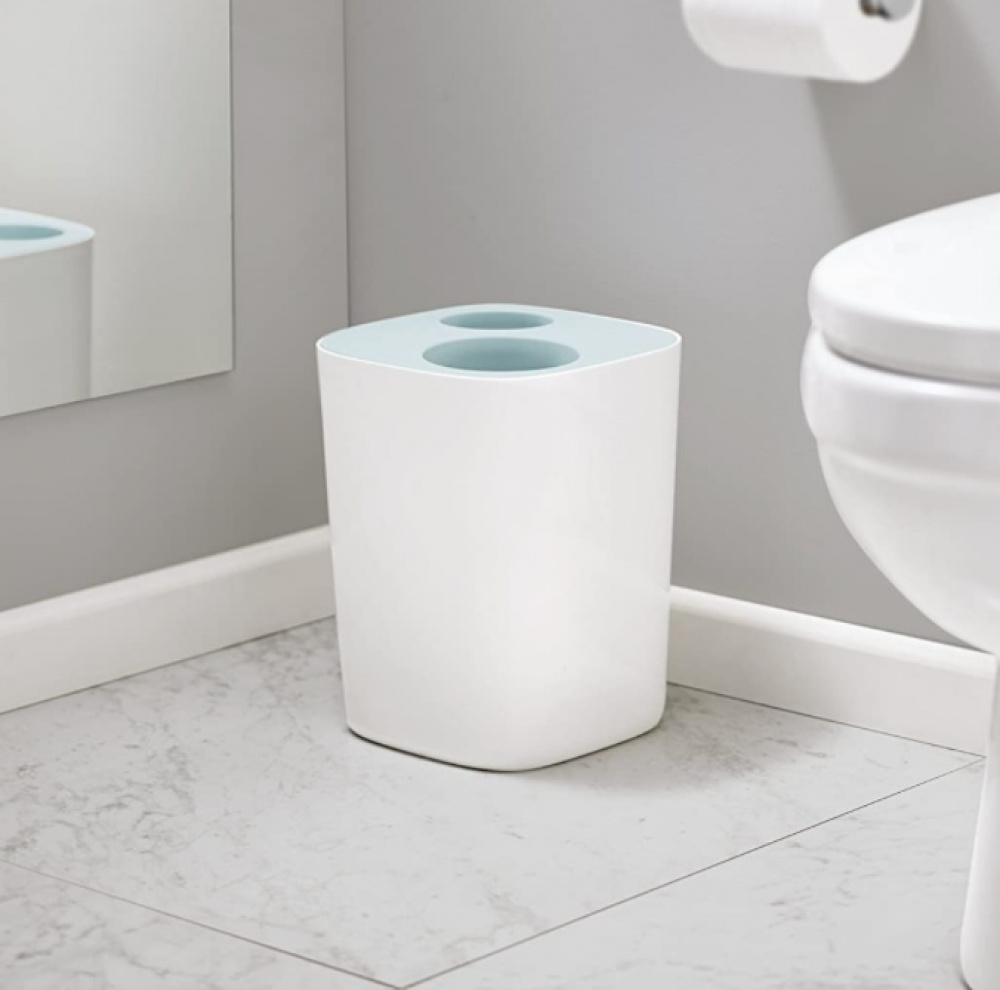 Trash Can, Two Compartments, SPLIT WASTE, 8 Litres, Joseph Joseph, White / Blue in the group Storage / Cleaning and waste sorting / Waste sorting at SmartaSaker.se (42385)