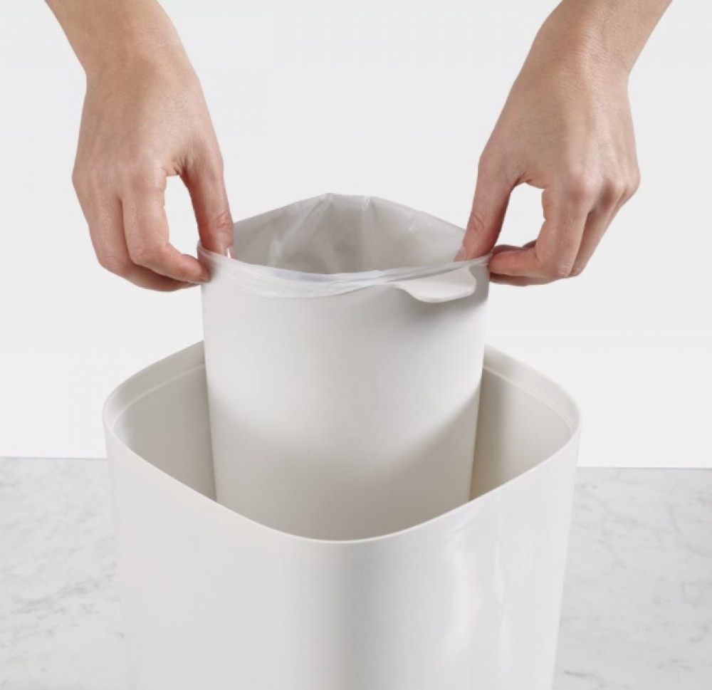 Trash Can, Two Compartments, SPLIT WASTE, 8 Litres, Joseph Joseph, White / Blue in the group Storage / Cleaning and waste sorting / Waste sorting at SmartaSaker.se (42385)