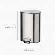 Trash Can, 5 L, EASY-STORE LUXE PEDAL BIN, Joseph Joseph, Silver