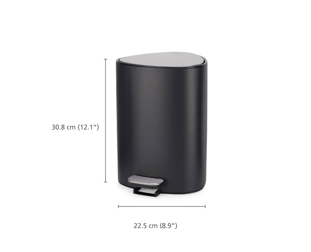 Trash Can, 5 L, EASY-STORE PEDAL BIN, Joseph Joseph, Black / Silver in the group Storage / Cleaning and waste sorting / Waste sorting at SmartaSaker.se (42395)