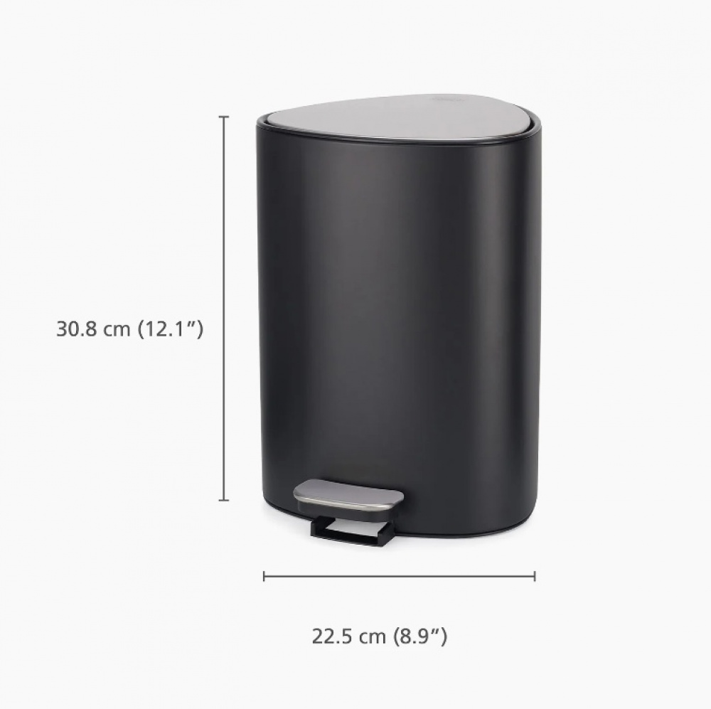 Trash Can, 5 L, EASY-STORE PEDAL BIN, Joseph Joseph, Black / Silver in the group Storage / Cleaning and waste sorting / Waste sorting at SmartaSaker.se (42395)
