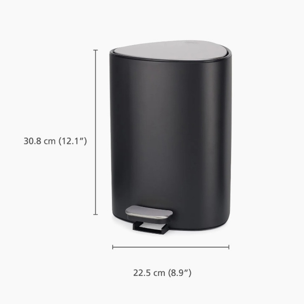 Trash Can, 5 L, EASY-STORE PEDAL BIN, Joseph Joseph, Black / Silver in the group Storage / Cleaning and waste sorting / Waste sorting at SmartaSaker.se (42395)