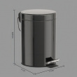 Pedal Bin, 3 L, POUBELLE RONDE MINI, Ø 17 x H 24,9 cm