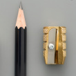 Pencil Sharpener in metal, small M+R SINGLE, Brass